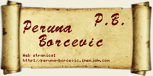 Peruna Borčević vizit kartica
